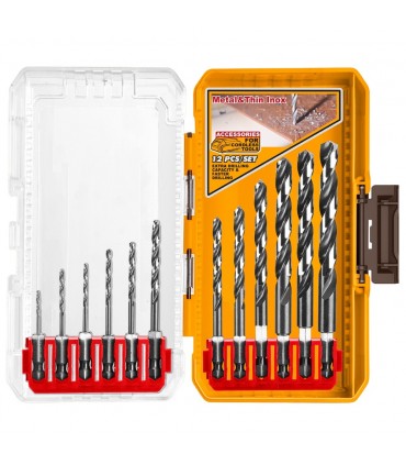Ingco AKDL11206 HSS 12 Pieces Hex Shank Drill Bit Set