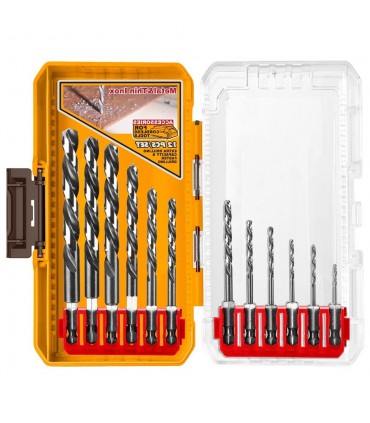 Ingco AKDL11206 HSS 12 Pieces Hex Shank Drill Bit Set