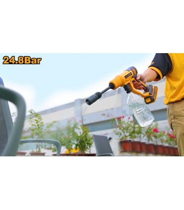 Ingco CPWLI20362 20V Lithium-Ion 24.8 Bar Pressure Washer