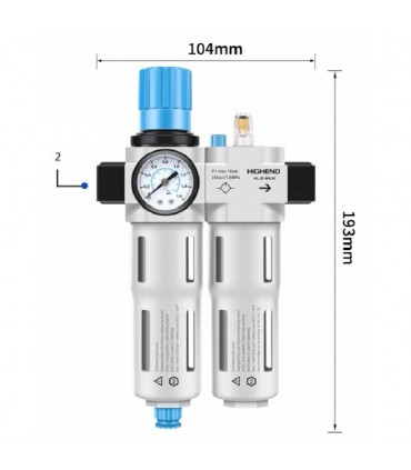 HFC-1/4-D-MINI 1/4 Inch Air Filter Regulator Lubricator Unit