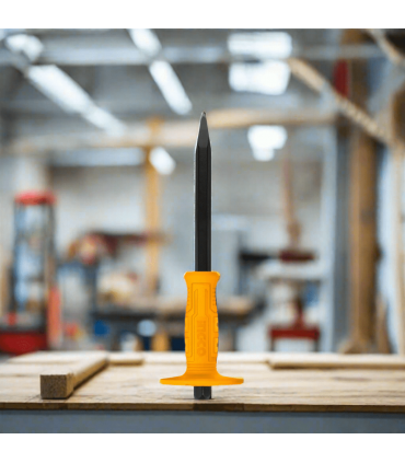 Ingco HCC0841016 10 inch Concrete Pointed Chisel with Hand Guard