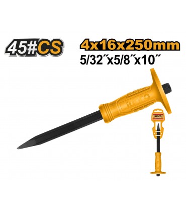 Ingco HCC0841016 10 inch Concrete Pointed Chisel with Hand Guard