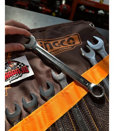 Ingco HKSPA1142 12 Pieces CRV Spanner Set  with Storage Pouch - 6-24mm