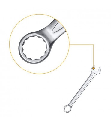 Ingco HKSPA1142 12 Pieces CRV Spanner Set  with Storage Pouch - 6-24mm