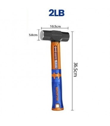 Wadfow WHM4302 Drop-forged Carbon Steel Fiberglass Handle Sledge Hammer