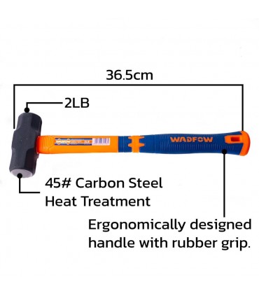 Wadfow WHM4302 Drop-forged Carbon Steel Fiberglass Handle Sledge Hammer