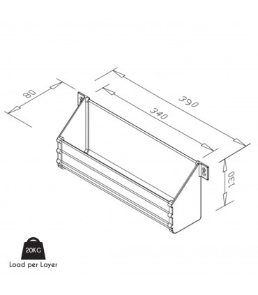 Ecoware Caldo 012 Aluminium 390 x 80mm Storage Bin - Mocca
