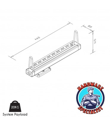 Ecoware Caldo 005 Top Mounted Pull-Out Closet Storage Rail Hanger