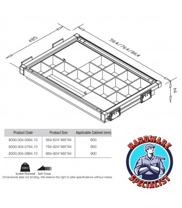 Ecoware Caldo 004 Jewelry Organizer with Soft Close Slide