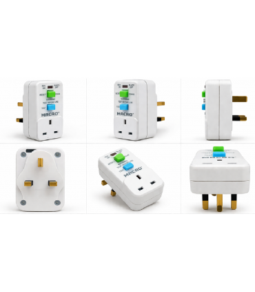Macro RCD-33 10mA Shock Proof Safety RCD (ELCB) Adaptor Power Protection Socket