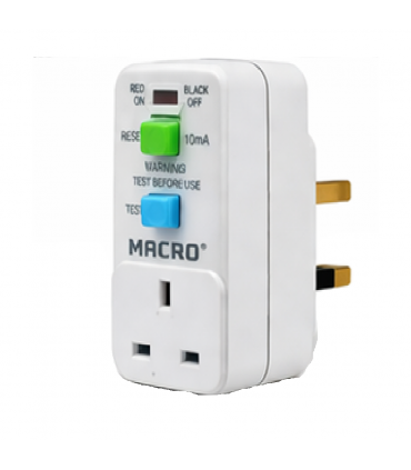 Macro RCD-33 10mA Shock Proof Safety RCD (ELCB) Adaptor Power Protection Socket