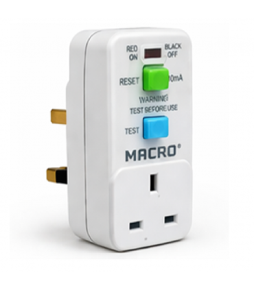 Macro RCD-33 10mA Shock Proof Safety RCD (ELCB) Adaptor Power Protection Socket