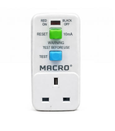 Macro RCD-33 10mA Shock Proof Safety RCD (ELCB) Adaptor Power Protection Socket