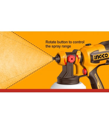 Ingco SPG4506 530W Electric Paint Spray Gun 1000mL Adjustable HVLP Sprayer