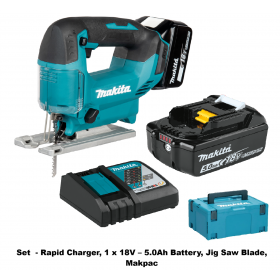 Makita DJV186RT1J 18V LXT Cordless Jig Saw Kit 5.0Ah Battery Charger & Makpac Case