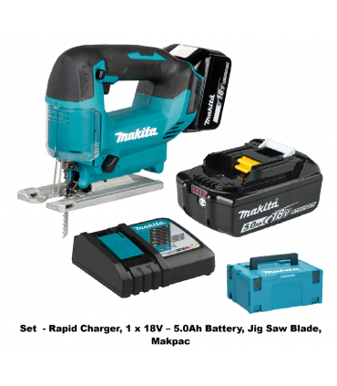 Makita DJV186RT1J 18V LXT Cordless Jig Saw Kit 5.0Ah Battery Charger & Makpac Case