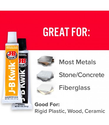 J-B Weld Twin Tube Kwikweld Quick Setting Steel Reinforced Epoxy - 56 g