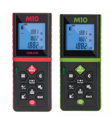 M10 LDM206/LDM60G 60m Laser Distance Meter - Red/Green