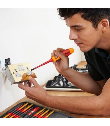 Ingco HKISD1201 1000V Interchangeable Insulated Screwdriver Set - 12 Pieces