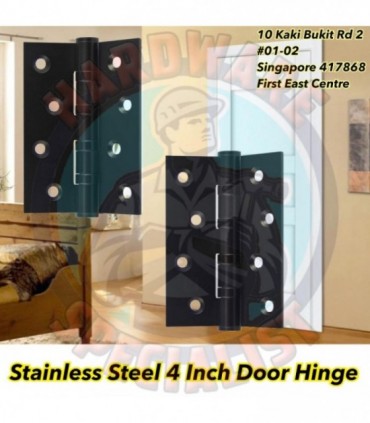 4 Inch Stainless Steel Black Door Hinge (1 Pair)