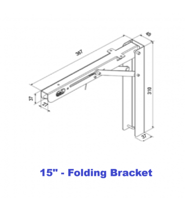 ecoWare Heavy Duty Steel Folding Bracket Soft Close - Black