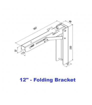 ecoWare Heavy Duty Steel Folding Bracket Soft Close - Black