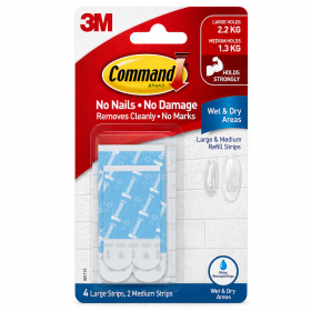 3M Command Bath Bain Water Resistant Refill Strips - 6 Piece