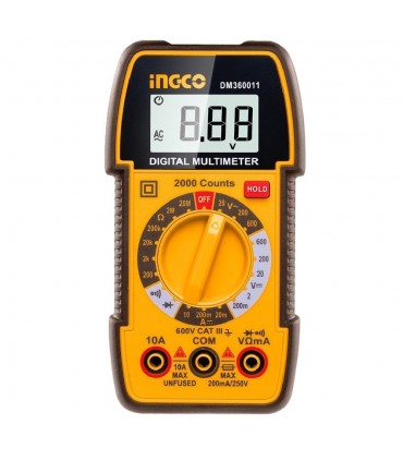 Ingco DM3068 Digital Multimeter AC Clamp Meter Detector Test Kit - 3 Pieces
