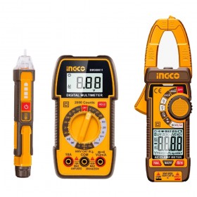 Ingco DM3068 Digital Multimeter AC Clamp Meter Detector Test Kit - 3 Pieces