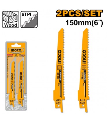 Ingco SSB644D 6TPI 150mm Reciprocating Saw Blade - 2 Pieces