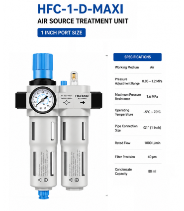 HFC-1-D-MAXI 1.6MPa Air Source Treatment Unit - 1 Inch Port Size