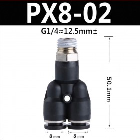 Male Threaded 8mm Push in Joint Pneumatic Twin Connector Quick Fittings
