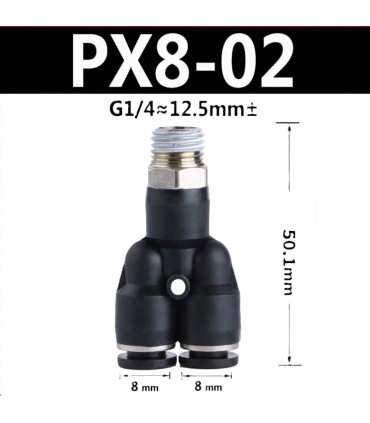 Male Threaded 8mm Push in Joint Pneumatic Twin Connector Quick Fittings