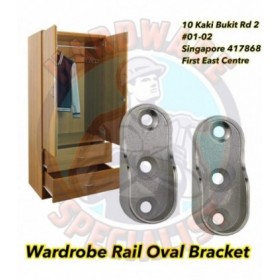 Wardrobe Hanging Rail Oval Support Bracket (1 Pair)