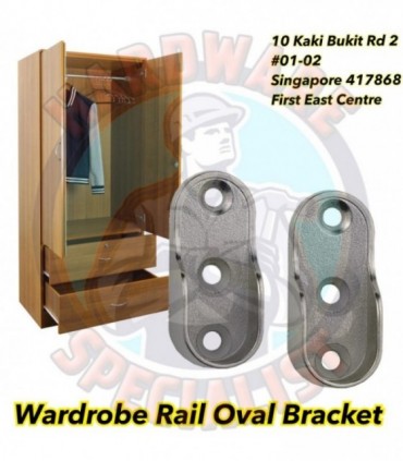 Wardrobe Hanging Rail Oval Support Bracket (1 Pair)