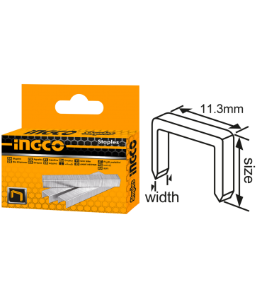 Ingco STS0208 Staples 1000 Pieces - 08mm x 1.2mm