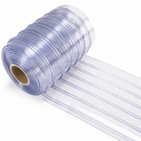 PVC Curtain Strip T2mm X 200mm Transparent Bluish Strip - 50M