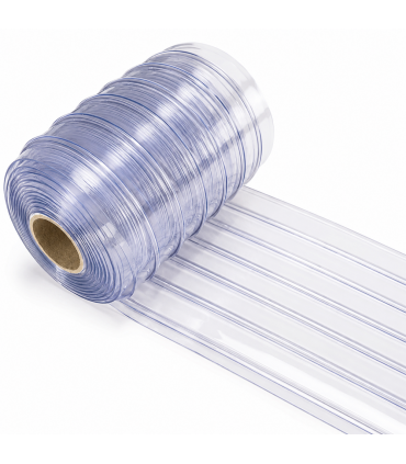 PVC Curtain Strip T2mm X 200mm Transparent Bluish Strip - 50M