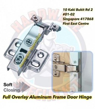 Full Overlay Soft Closing Hinge For Aluminum Glass Door Frame (1 Piece)