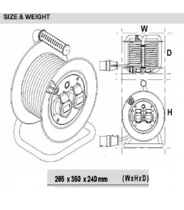 Britz 2X16A 25M Socket Outlet Cable with Thermal Cut-off Protection