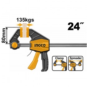 Ingco HQBC36803 Quick Bar Clamp Woodwork Tool - 135kg