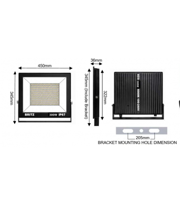 Britz 300W ECO IP67 LED Floodlight