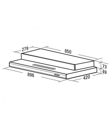 Aerogaz AZ-9700 90cm Slim Hood Stainless Steel Cooker Hood