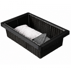 ecoWare Caldo 403 Rattan Closet Basket with Soft Close Slide - Dark Grey