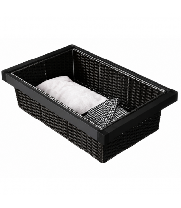 ecoWare Caldo 403 Rattan Closet Basket with Soft Close Slide - Dark Grey