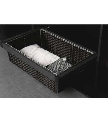 ecoWare Caldo 403 Rattan Closet Basket with Soft Close Slide - Dark Grey