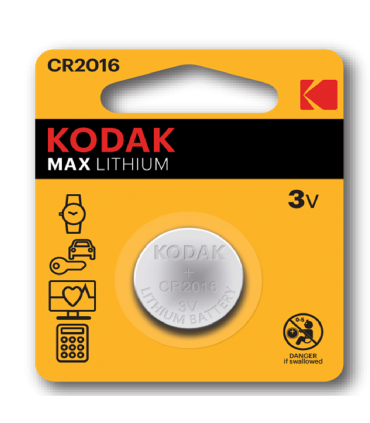 Kodak CR2016 3V Lithium Button Cell Battery