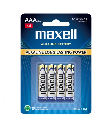 Maxell LR03(GD)4B AAA Alkaline Batteries - 4 Pieces