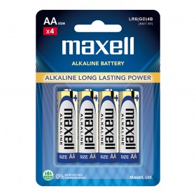 Maxell LR6(GD)4B AA Alkaline Batteries - 4 Pieces