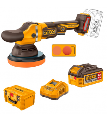Ingco APLI20158 20V Lithium-Ion 4.0 Ah 6-inch Brushless Cordless Angle Polisher